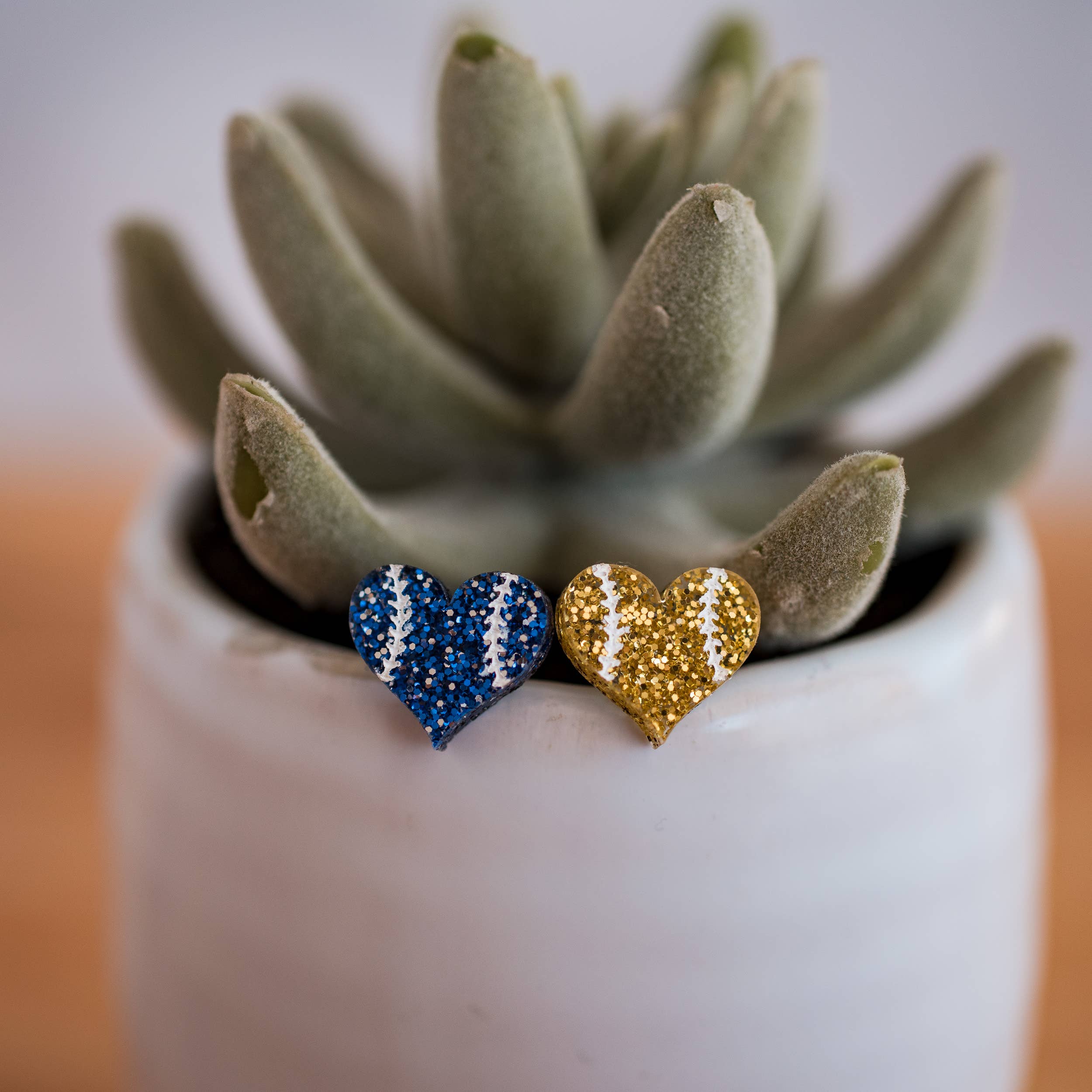 KC Baseball Heart Studs { product_type }}