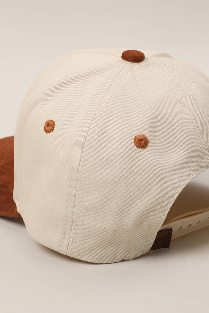 RAISING BELIEVERS Suede Two-Tone Trucker Hat: BLK / One Size { product_type }}