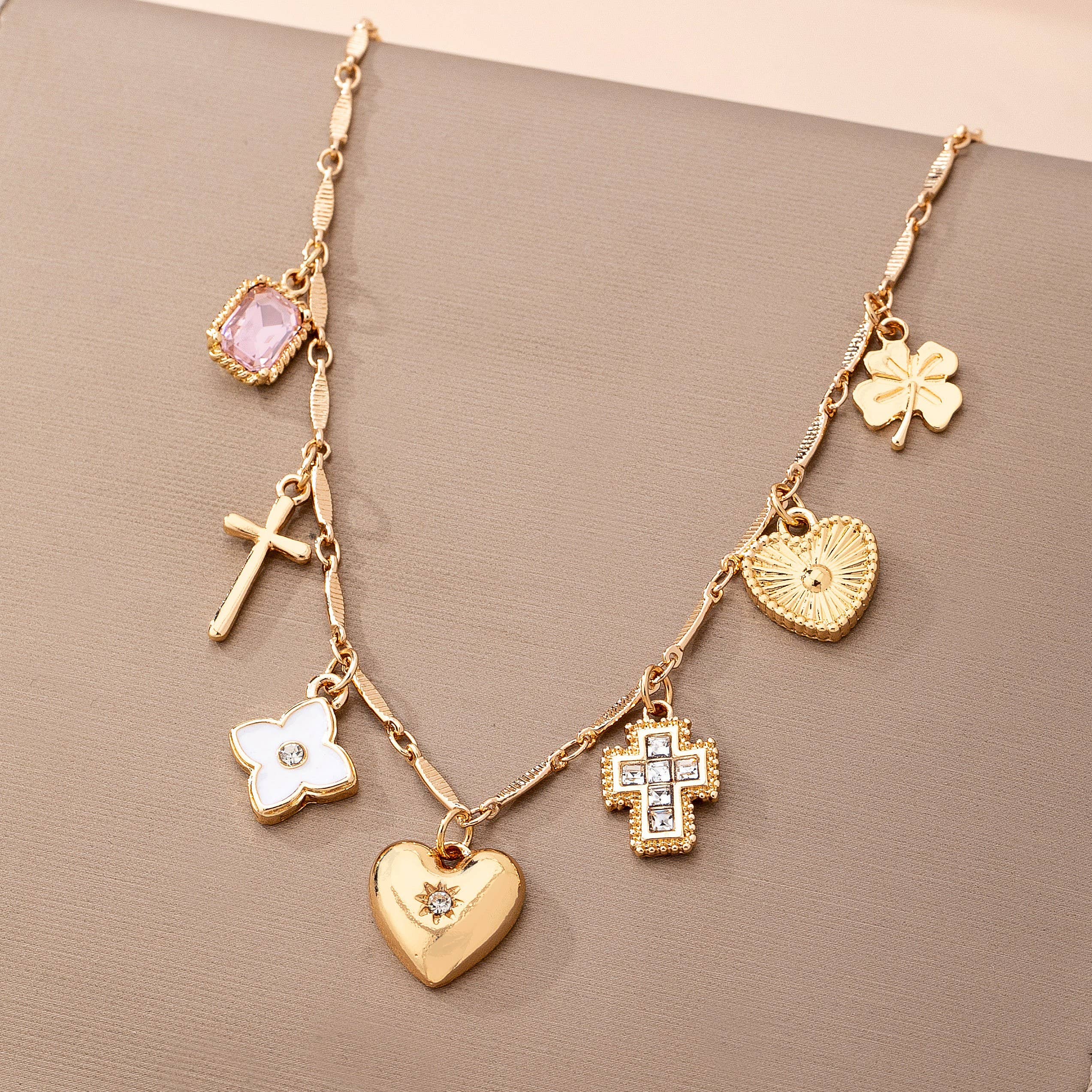 Charm Necklace – Crosses, Hearts, Flowers, Clovers { product_type }}