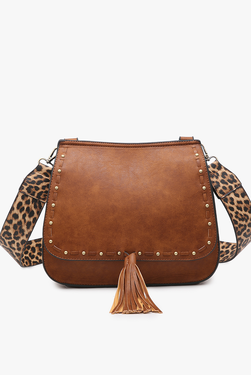 Bailey Crossbody Bag with Print Contrast Strap { product_type }}
