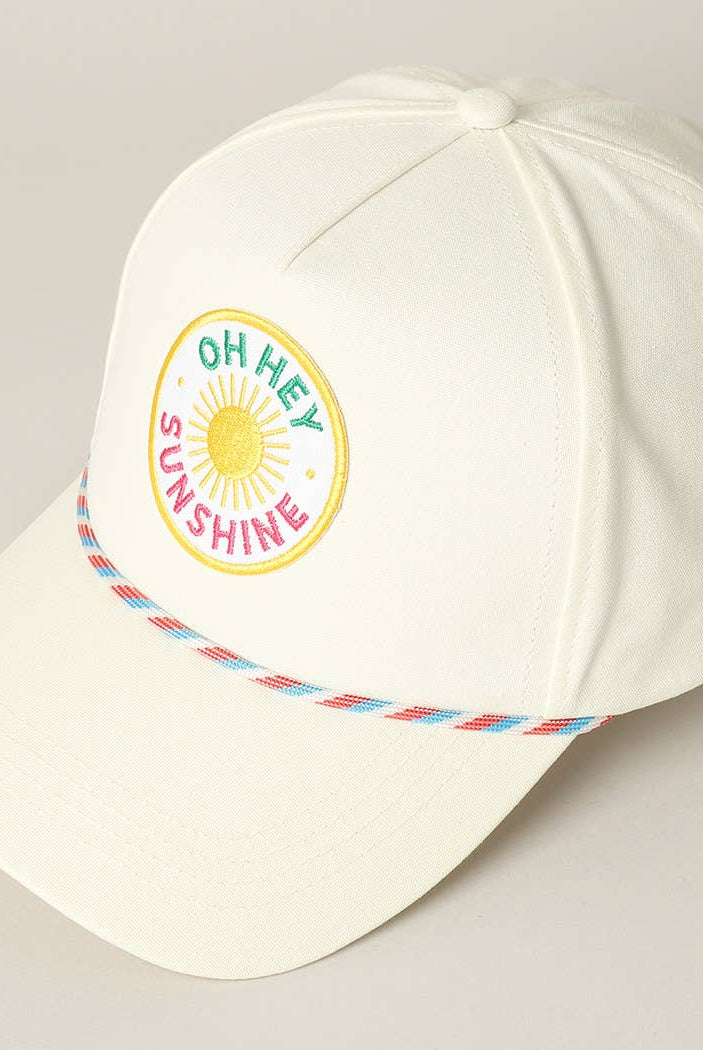 Oh Hey Sunshine Embroidery Patch Trucker Hat: MULTI / ONE SIZE { product_type }}