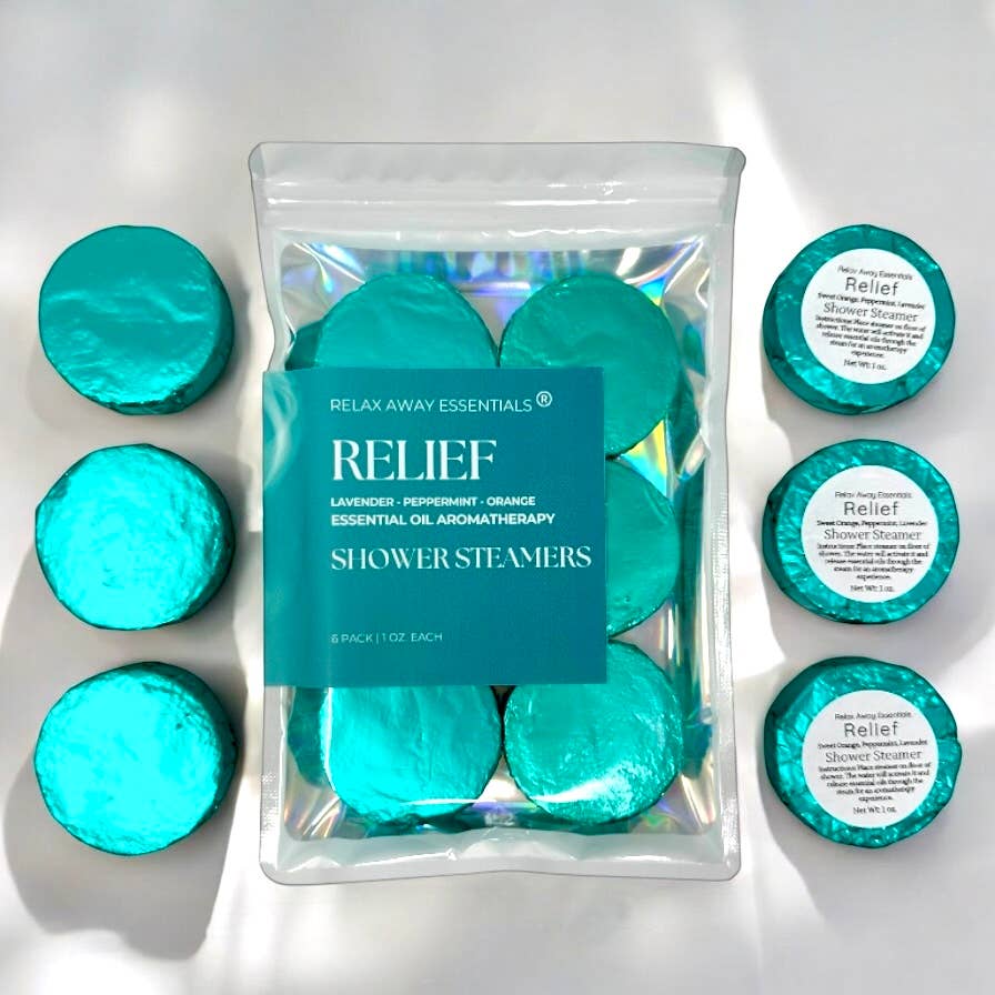 Relief Shower Steamers 6 Pack - Made in USA-Relax Away Essentials-Three Birdies Boutique, Women's Fashion Boutique Located in Kearney, MO