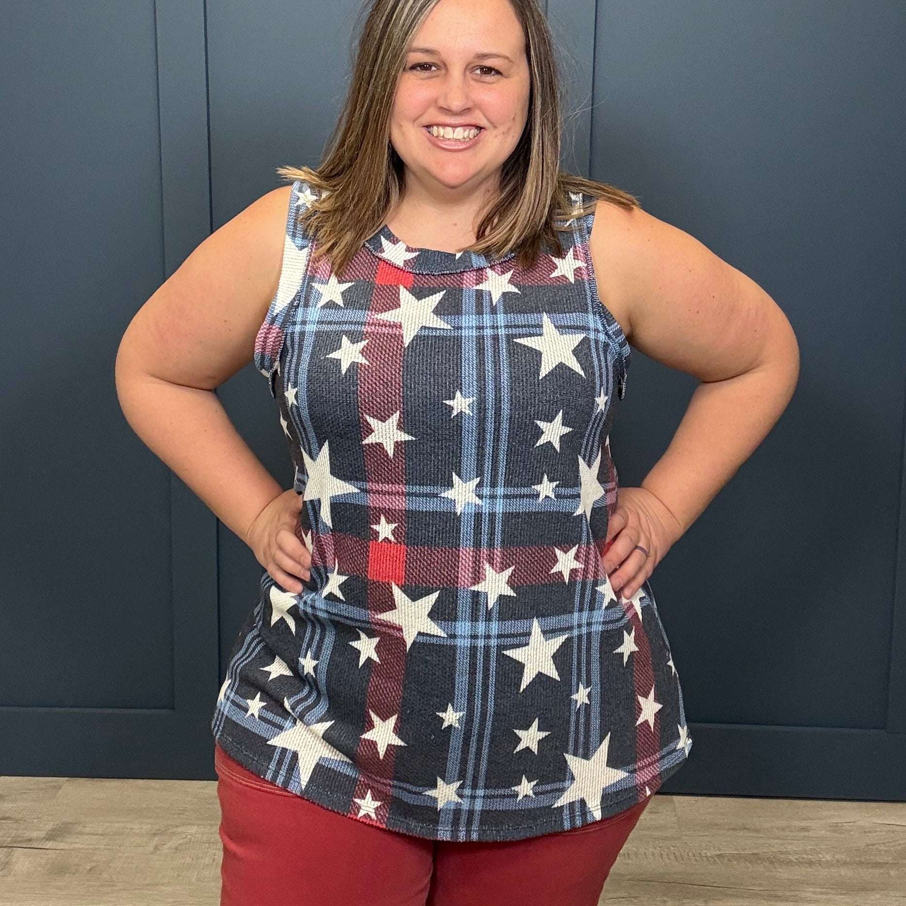 Plaid Stars Tank Top { product_type }}