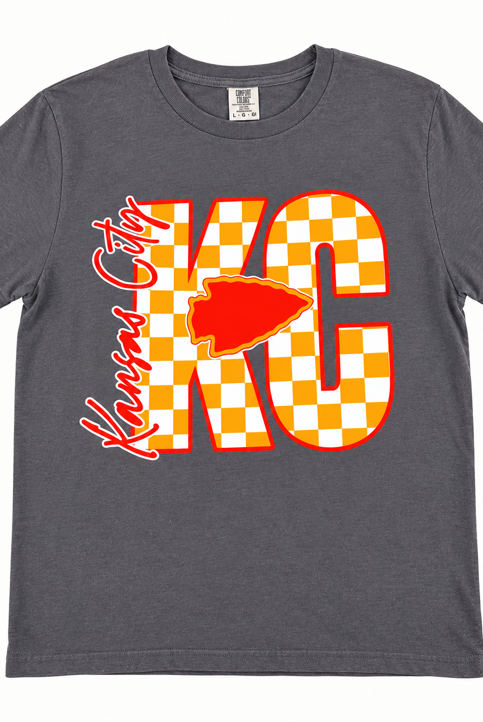 Checkered KC Graphic Tee-Graphic Tees-TB TEES-Three Birdies Boutique, Women's Fashion Boutique Located in Kearney, MO