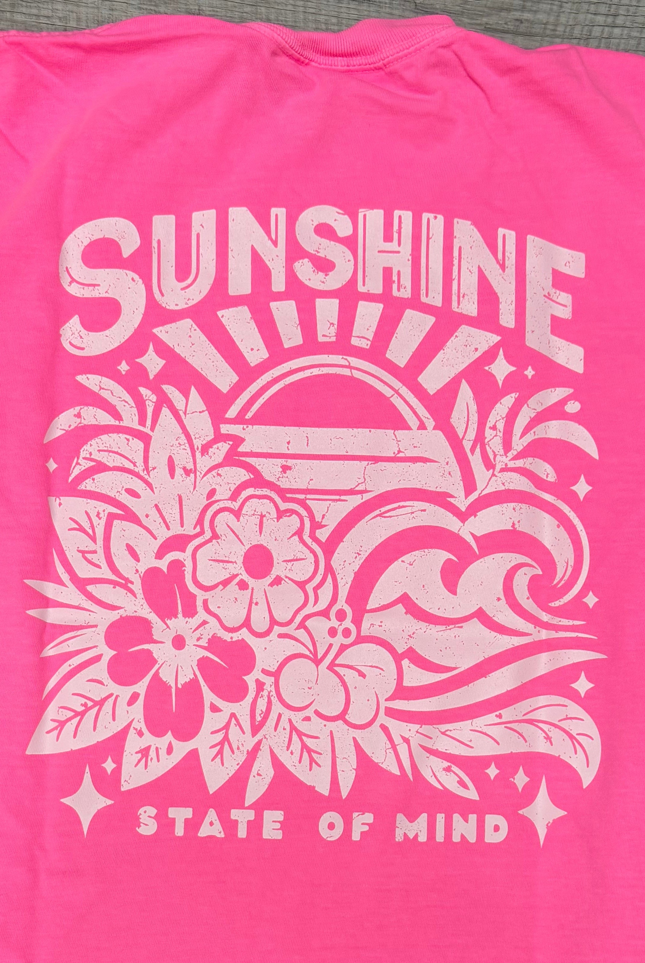 Pink Sunshine State of Mind Graphic Tee-Graphic Tees-TB TEES-Three Birdies Boutique, Women's Fashion Boutique Located in Kearney, MO