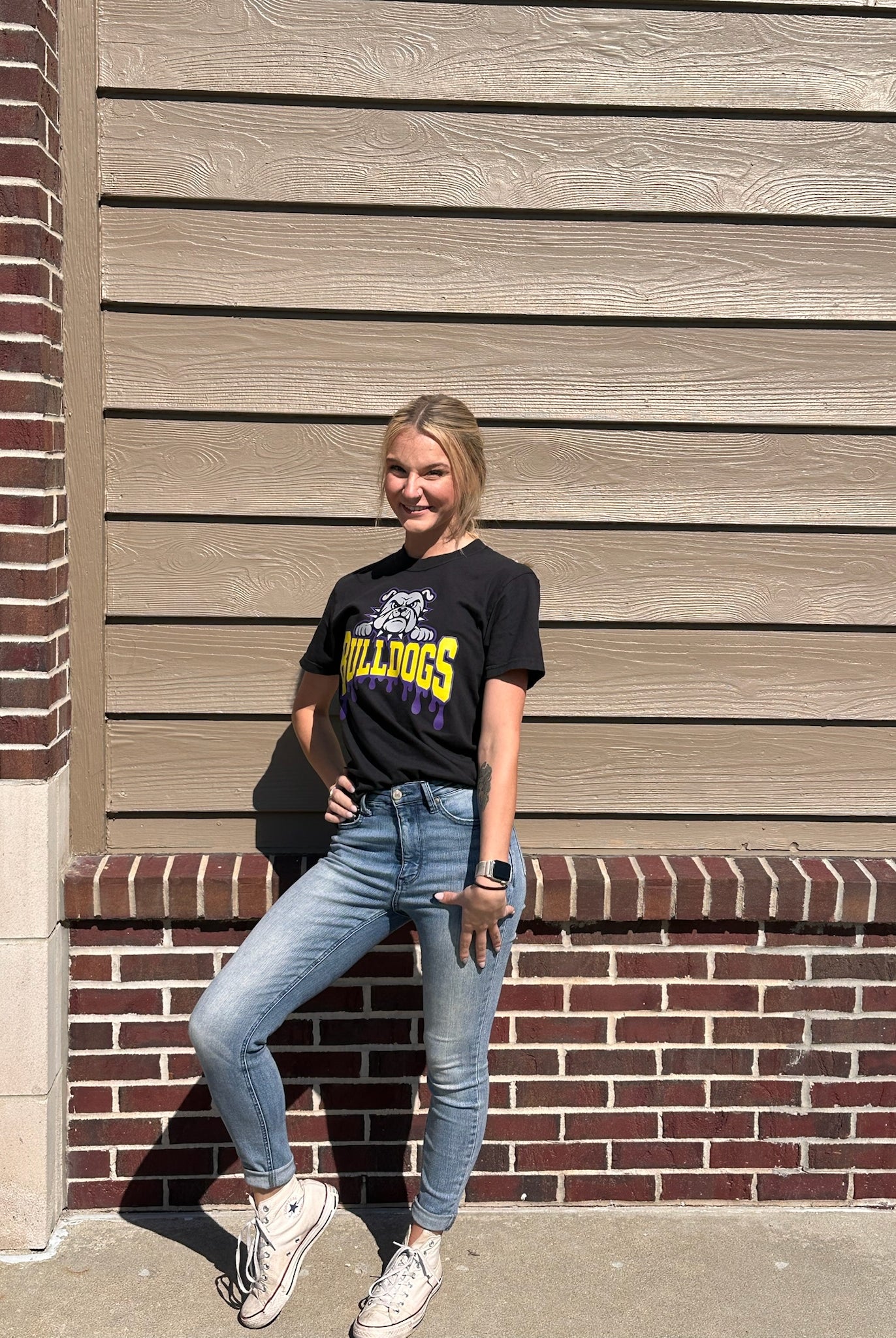 Bulldogs Drip Black Tee { product_type }}