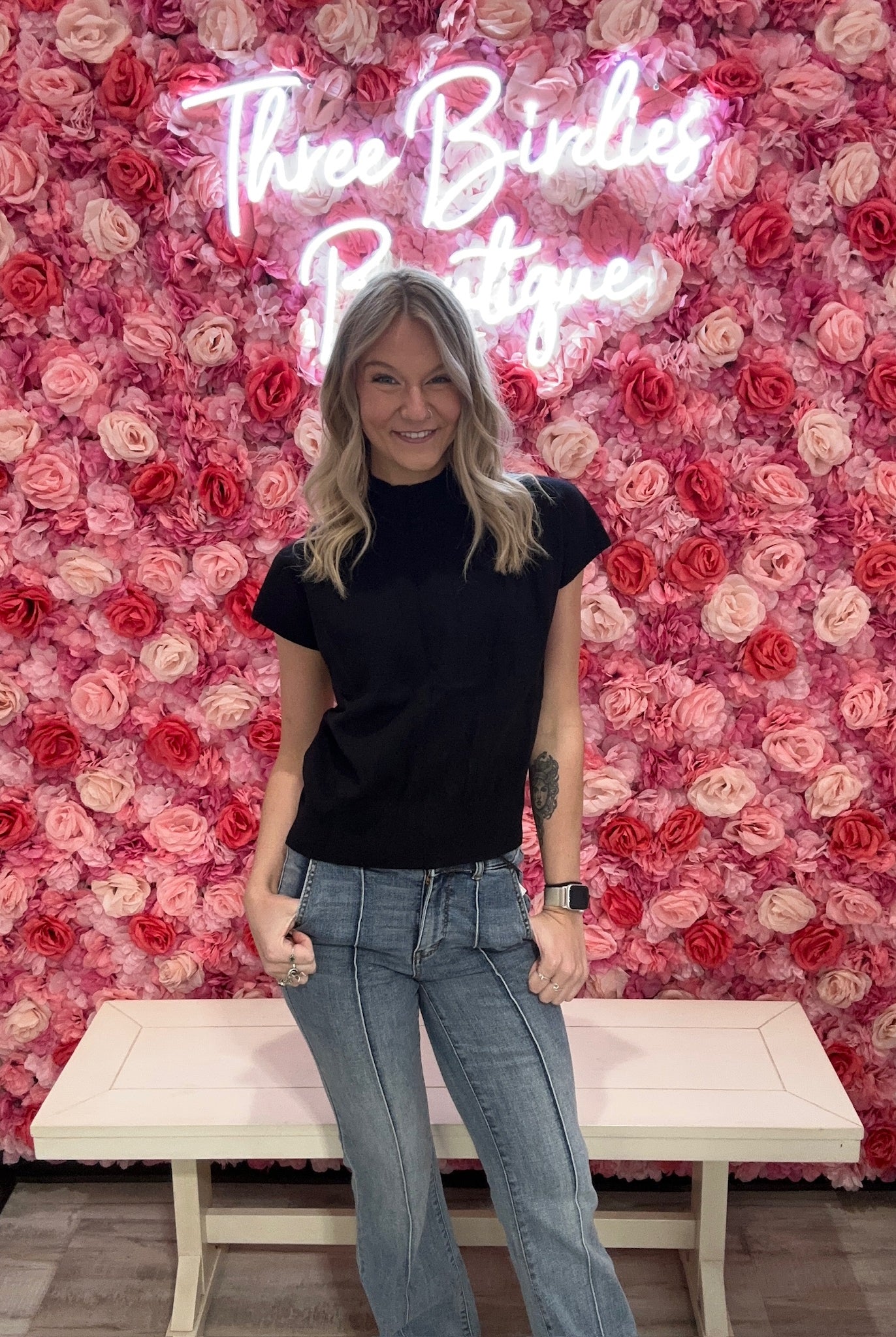 Black Cap Sleeve Top-Shirts & Tops-Sew in Love-Three Birdies Boutique, Women's Fashion Boutique Located in Kearney, MO