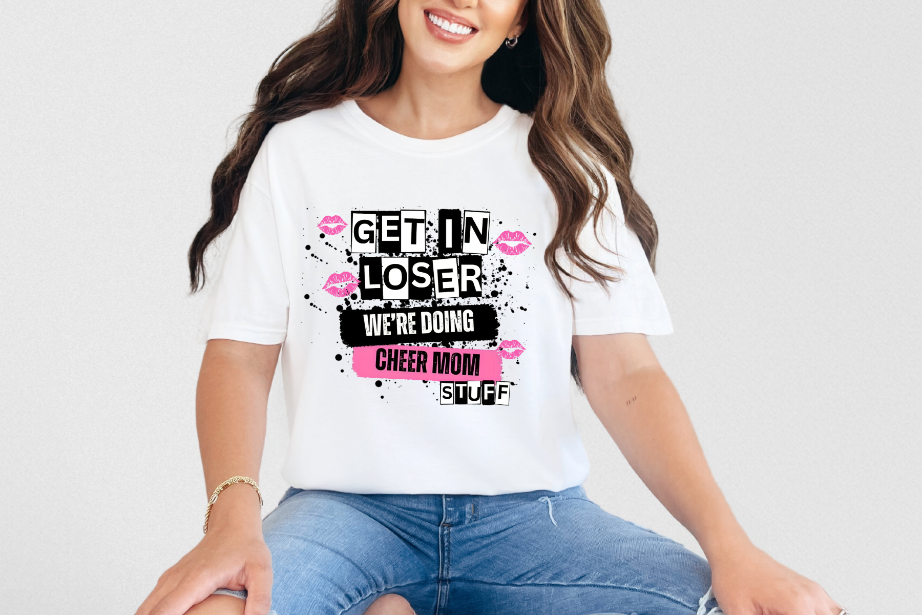 Get In Loser, Cheer Mom Stuff Graphic Tee { product_type }}