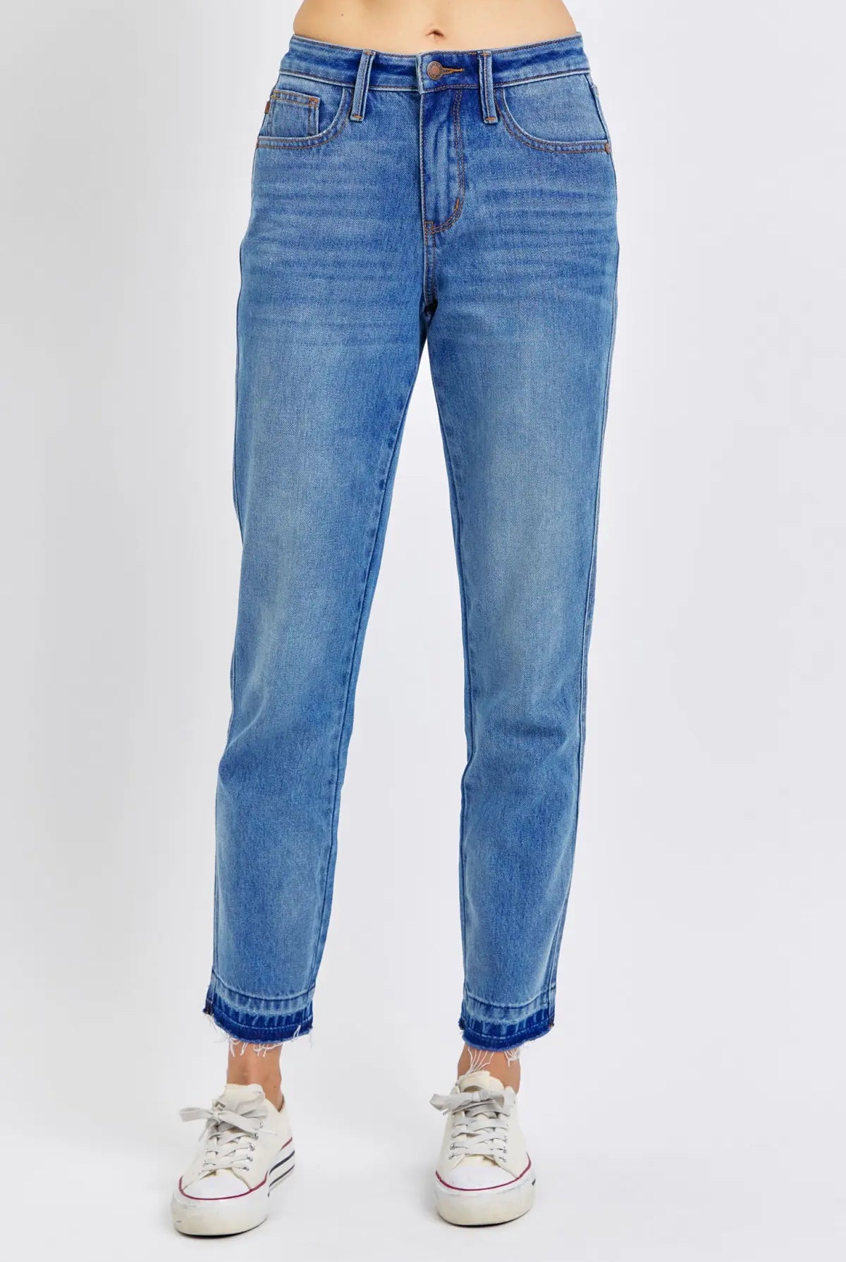 Judy Blue Rigid Magic Release Hem Boyfriend Jeans { product_type }}