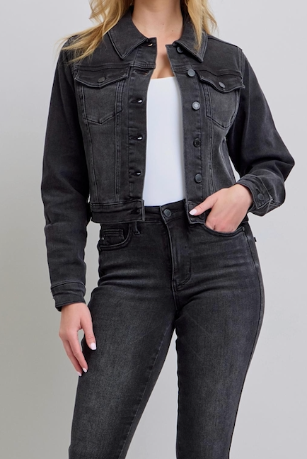 Judy Blue Mid Length Dark Jacket { product_type }}