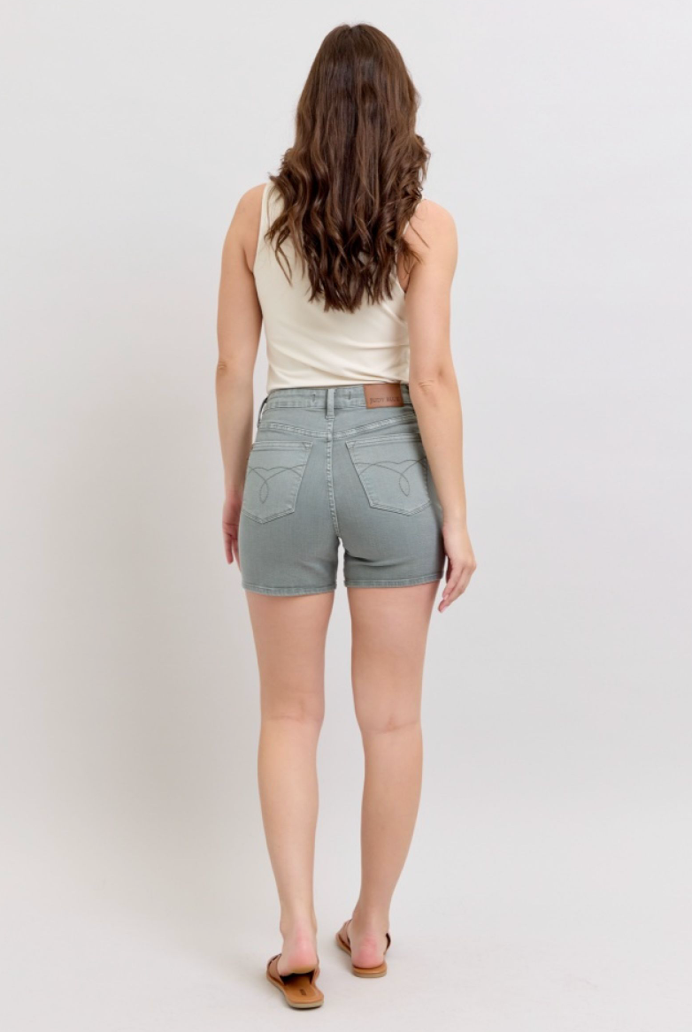 Judy Blue Sage Embroidered Shorts { product_type }}