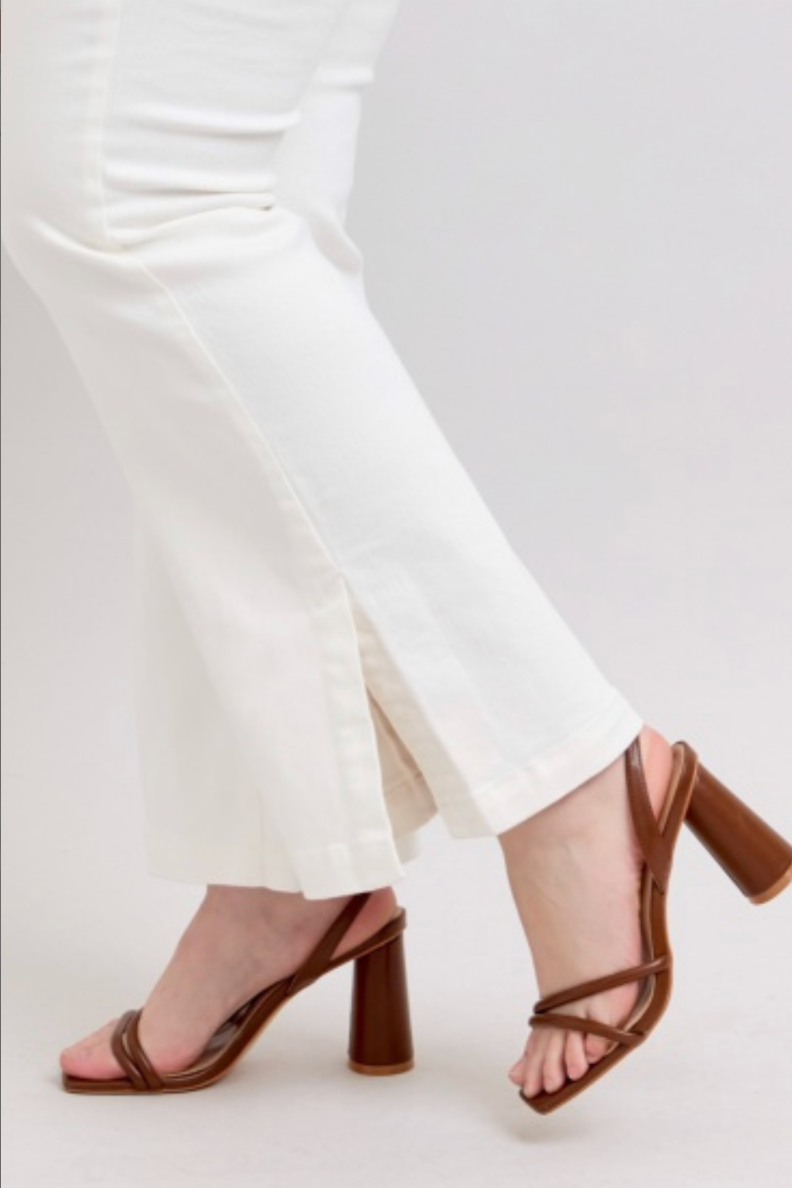 Judy Blue White Side Slit Bootcut { product_type }}