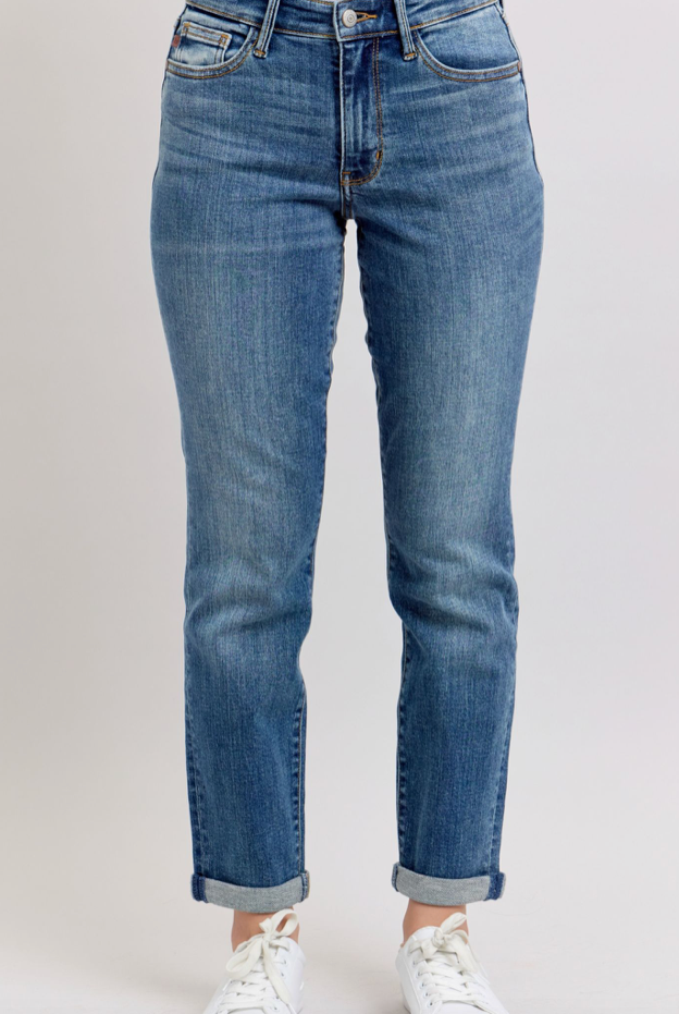 Judy Blue Vintage Wash Boyfriend Cuffed { product_type }}