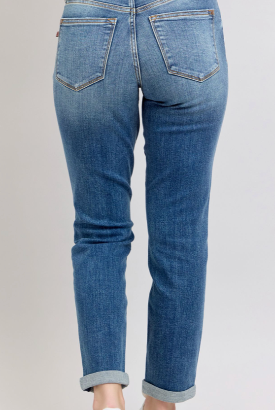 Judy Blue Vintage Wash Boyfriend Cuffed { product_type }}
