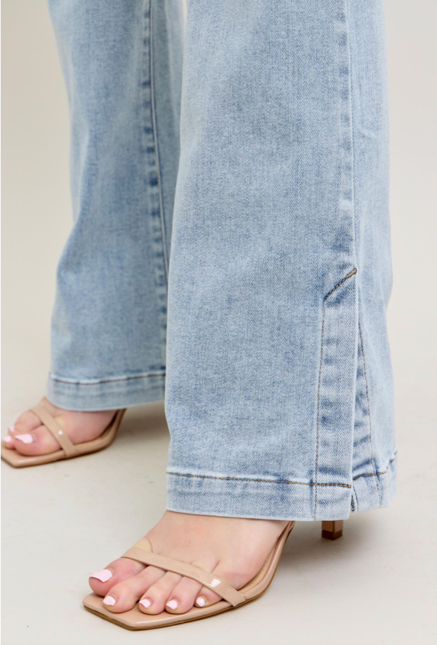 Judy Blue TC Vintage Side Slit Bootcut-Denim-Judy Blue-Three Birdies Boutique, Women's Fashion Boutique Located in Kearney, MO
