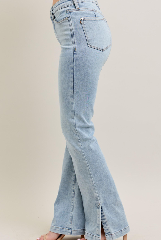 Judy Blue TC Vintage Side Slit Bootcut-Denim-Judy Blue-Three Birdies Boutique, Women's Fashion Boutique Located in Kearney, MO