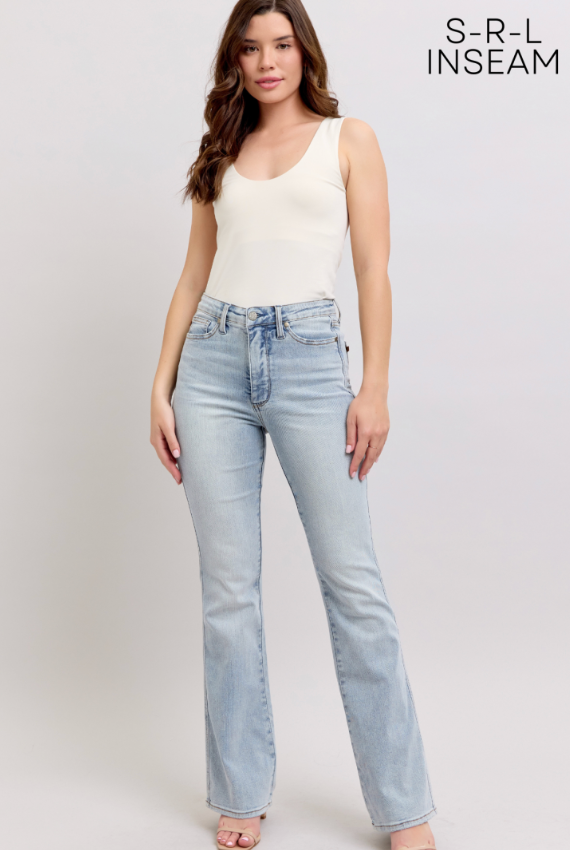 Judy Blue HW Light Tummy Control Bootcut-Denim-Judy Blue-Three Birdies Boutique, Women's Fashion Boutique Located in Kearney, MO