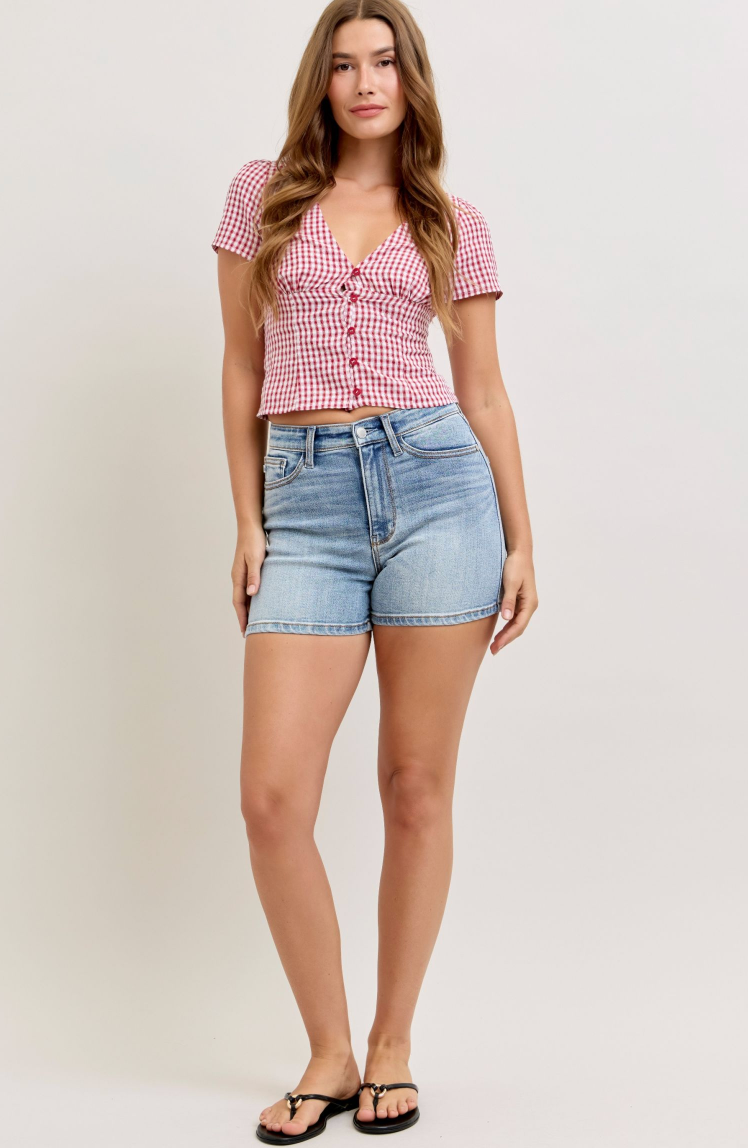 HW Slim Short-Shorts-Judy Blue-Three Birdies Boutique, Women's Fashion Boutique Located in Kearney, MO