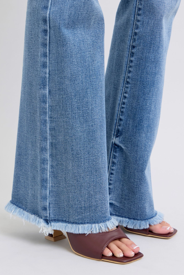 Judy Blue HW Bootcut with Fray Hem { product_type }}