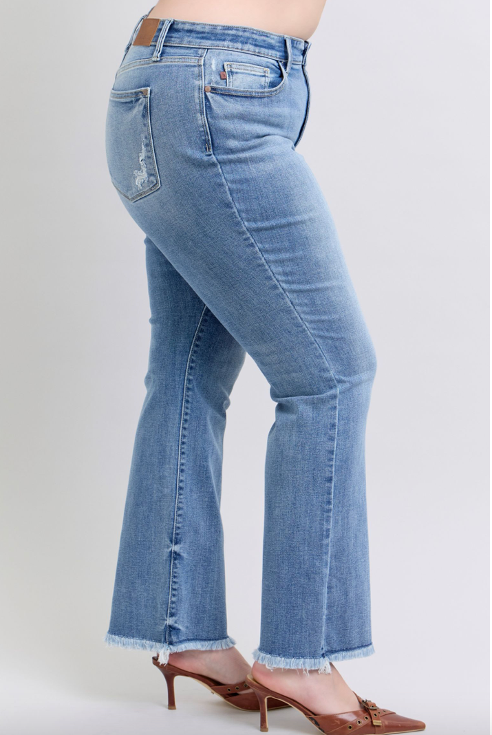 Judy Blue HW Bootcut with Fray Hem { product_type }}