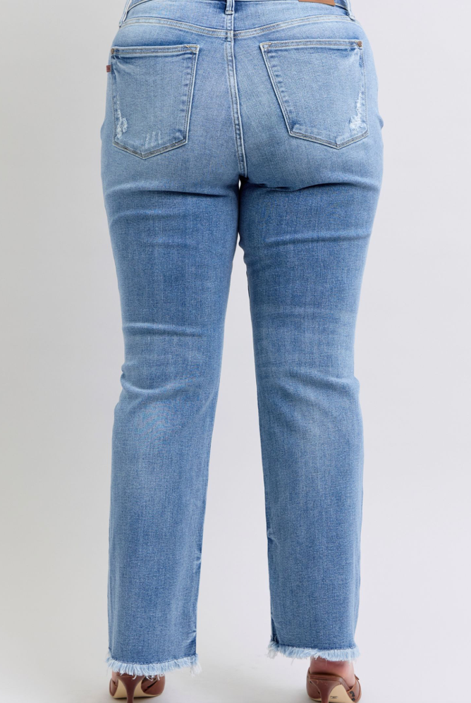 Judy Blue HW Bootcut with Fray Hem { product_type }}