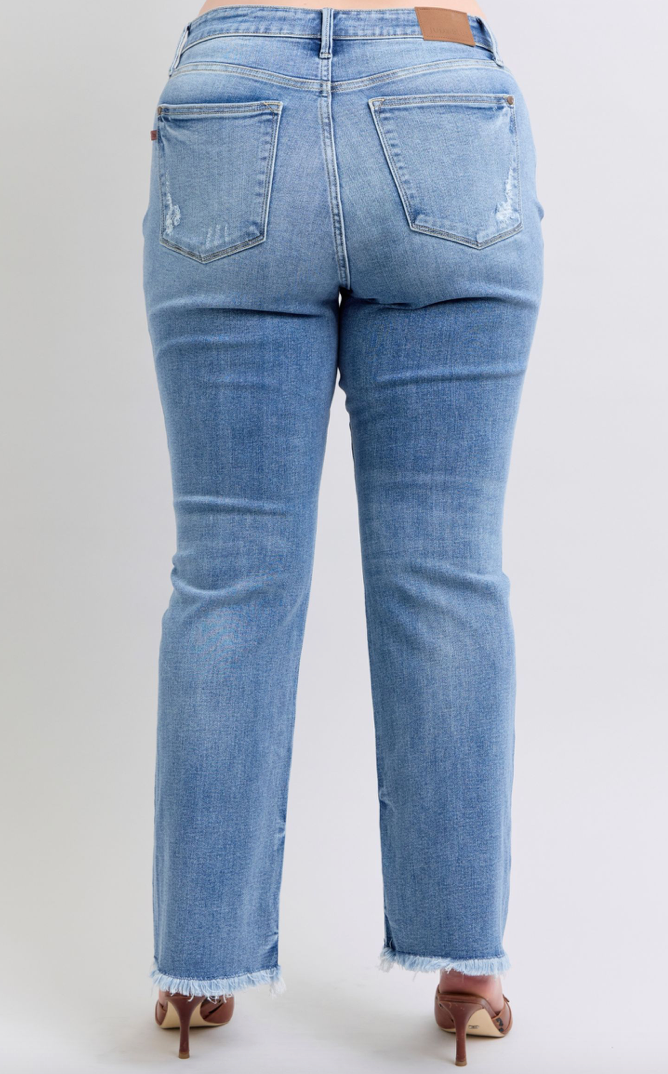 Judy Blue HW Bootcut with Fray Hem