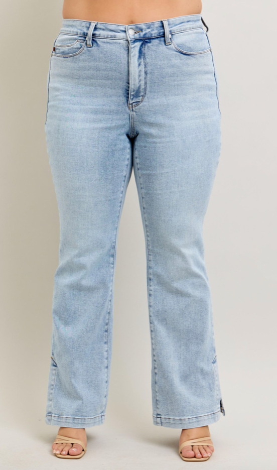 Judy Blue TC Vintage Side Slit Bootcut-Denim-Judy Blue-Three Birdies Boutique, Women's Fashion Boutique Located in Kearney, MO
