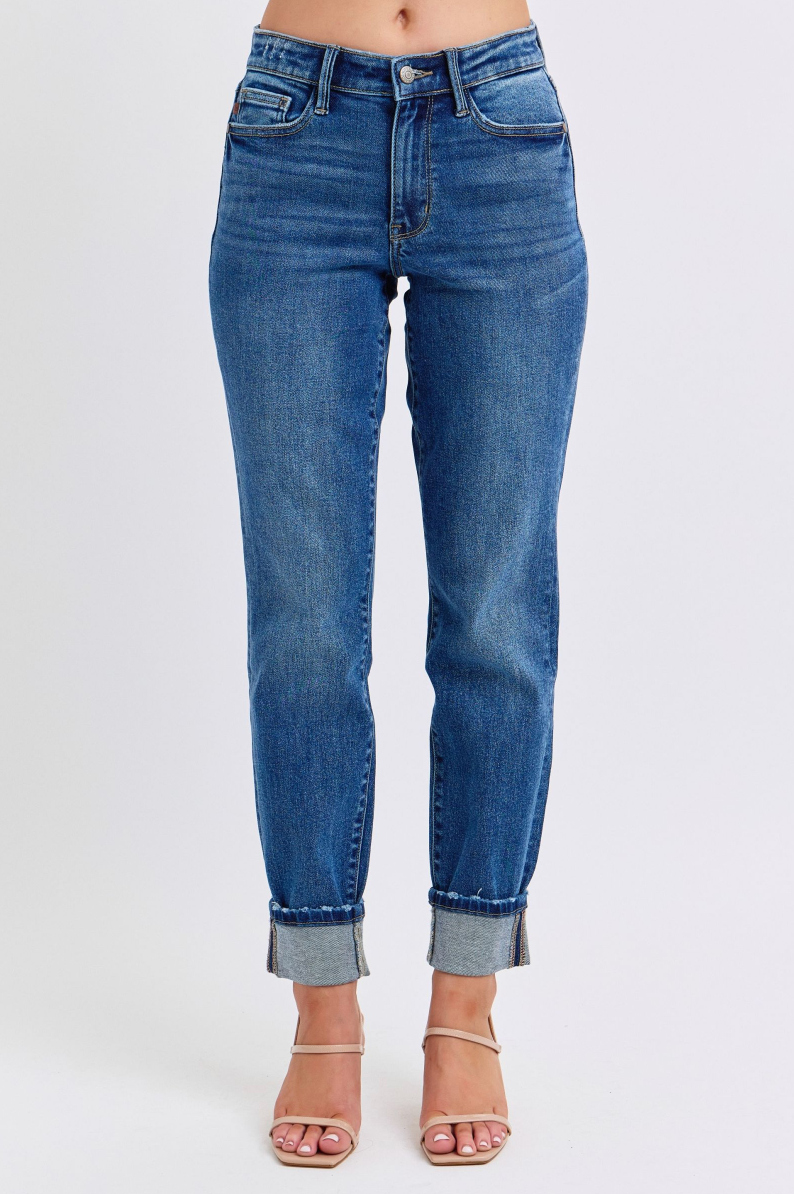 Judy Blue Mid-Rise Boyfriend-Denim-Judy Blue-Three Birdies Boutique, Women's Fashion Boutique Located in Kearney, MO