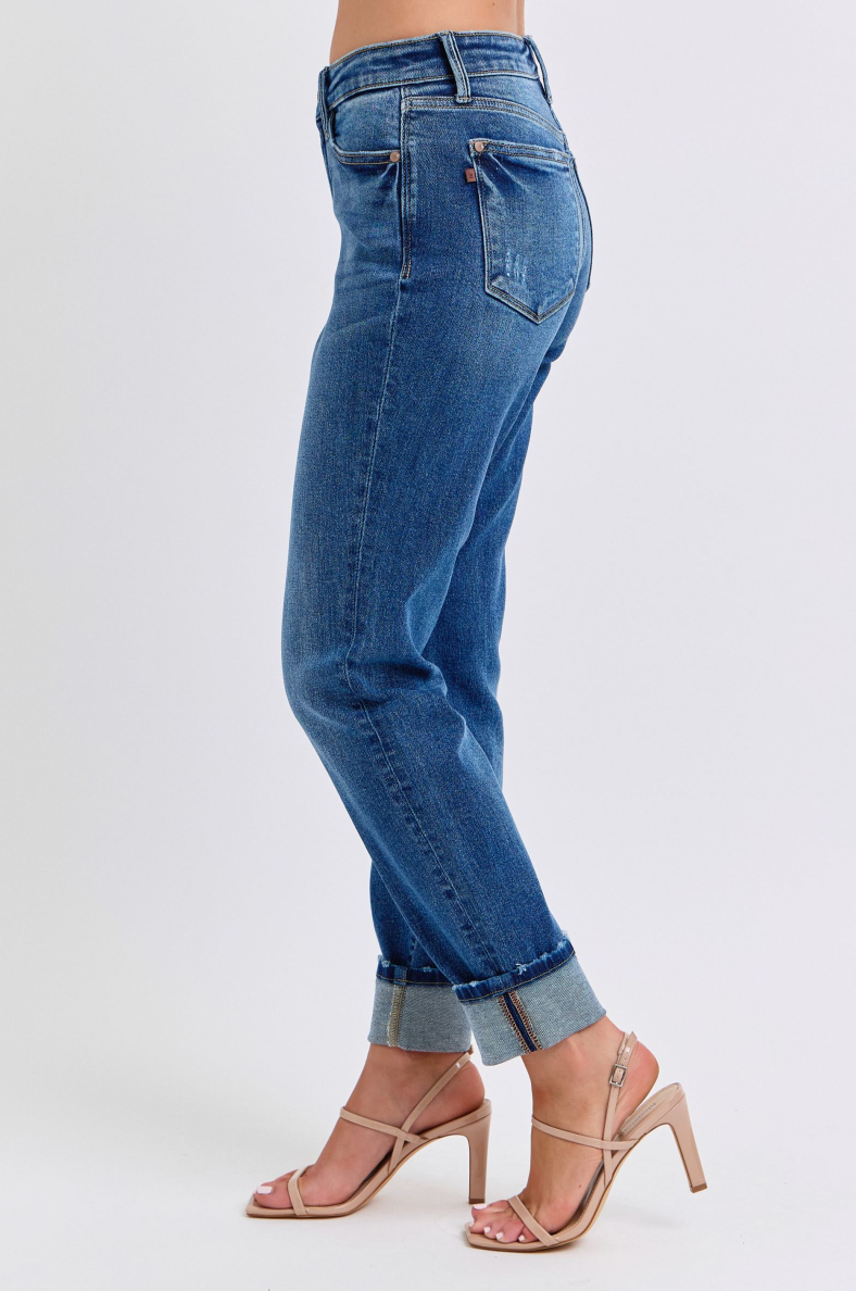 Judy Blue Mid-Rise Boyfriend-Denim-Judy Blue-Three Birdies Boutique, Women's Fashion Boutique Located in Kearney, MO