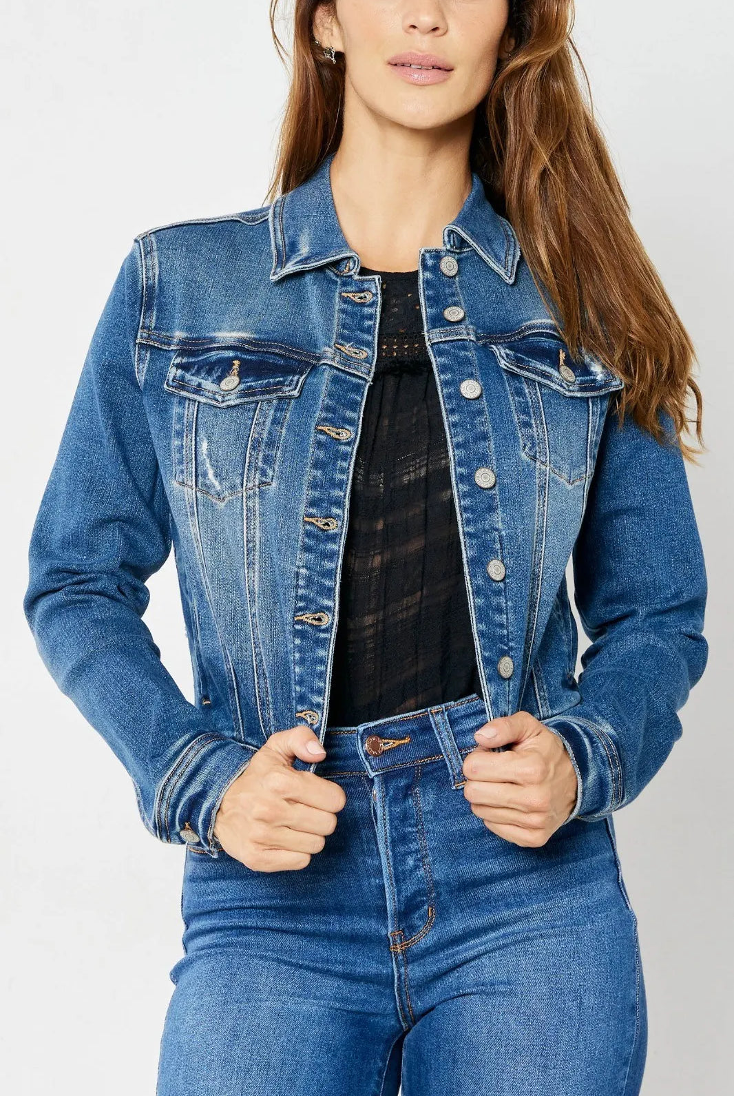 Judy Blue Classic Destroy Denim Jacket { product_type }}