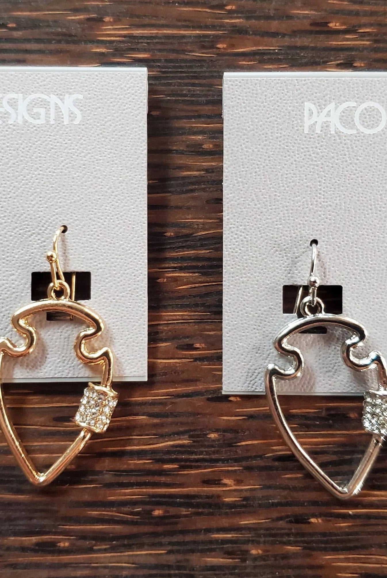 Stylish Small Bling Arrowhead Earrings Silver or Gold : Silver { product_type }}