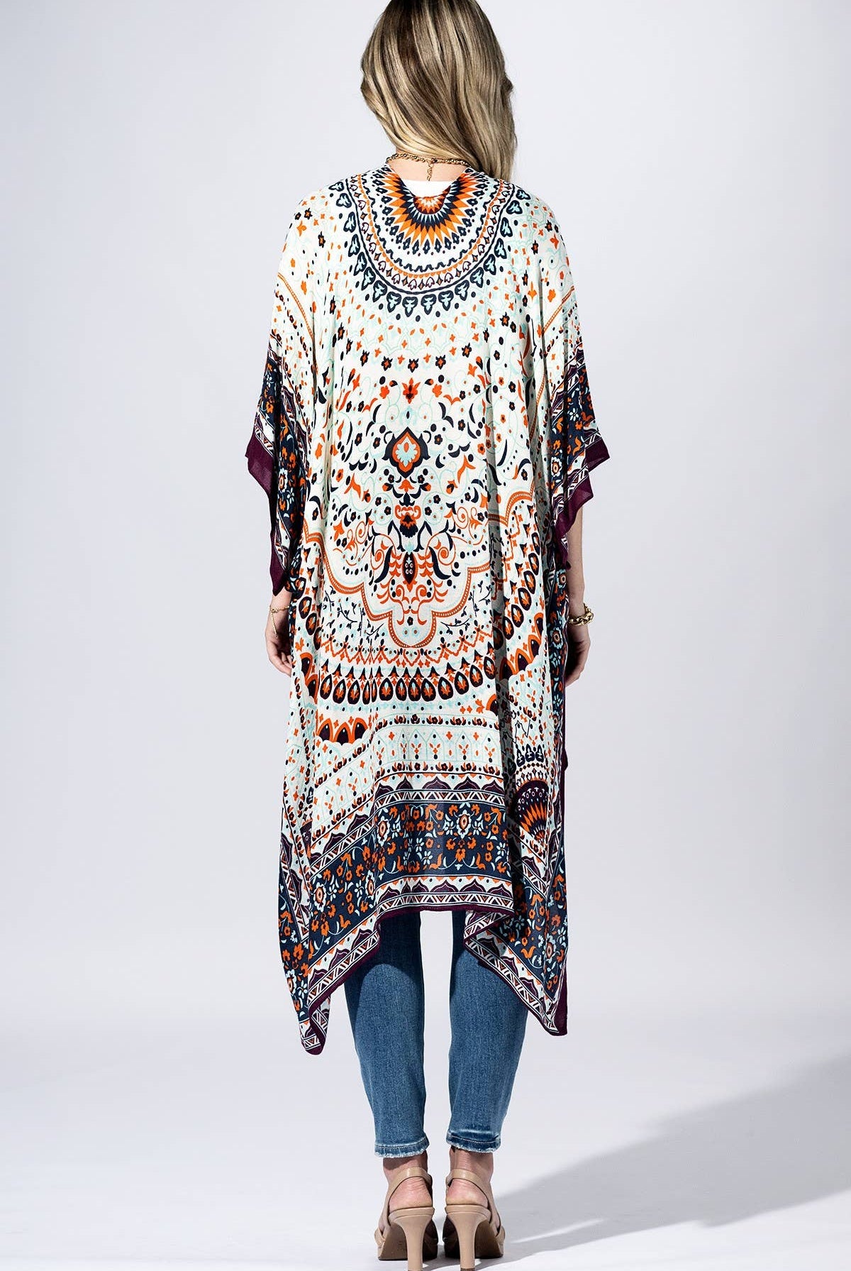 Boho Mosaic Border Kimono { product_type }}