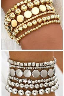 Stacked Silver Bracelets { product_type }}