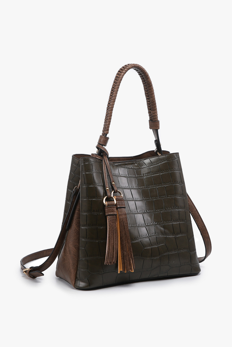 Olivia Crocodile Hobo: Black { product_type }}