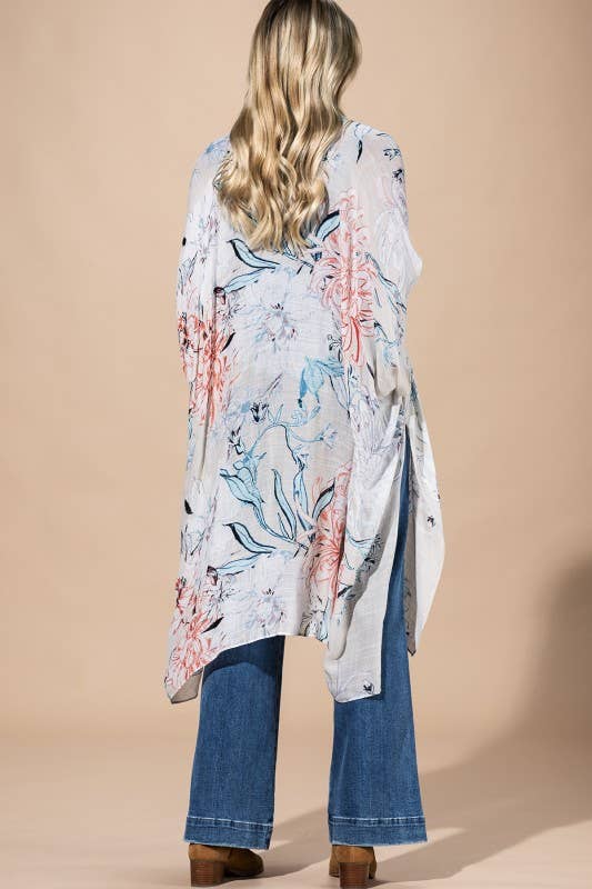 Airy Floral Kimono { product_type }}