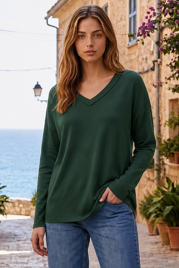 Soft Hacci V-Neck Sweater { product_type }}