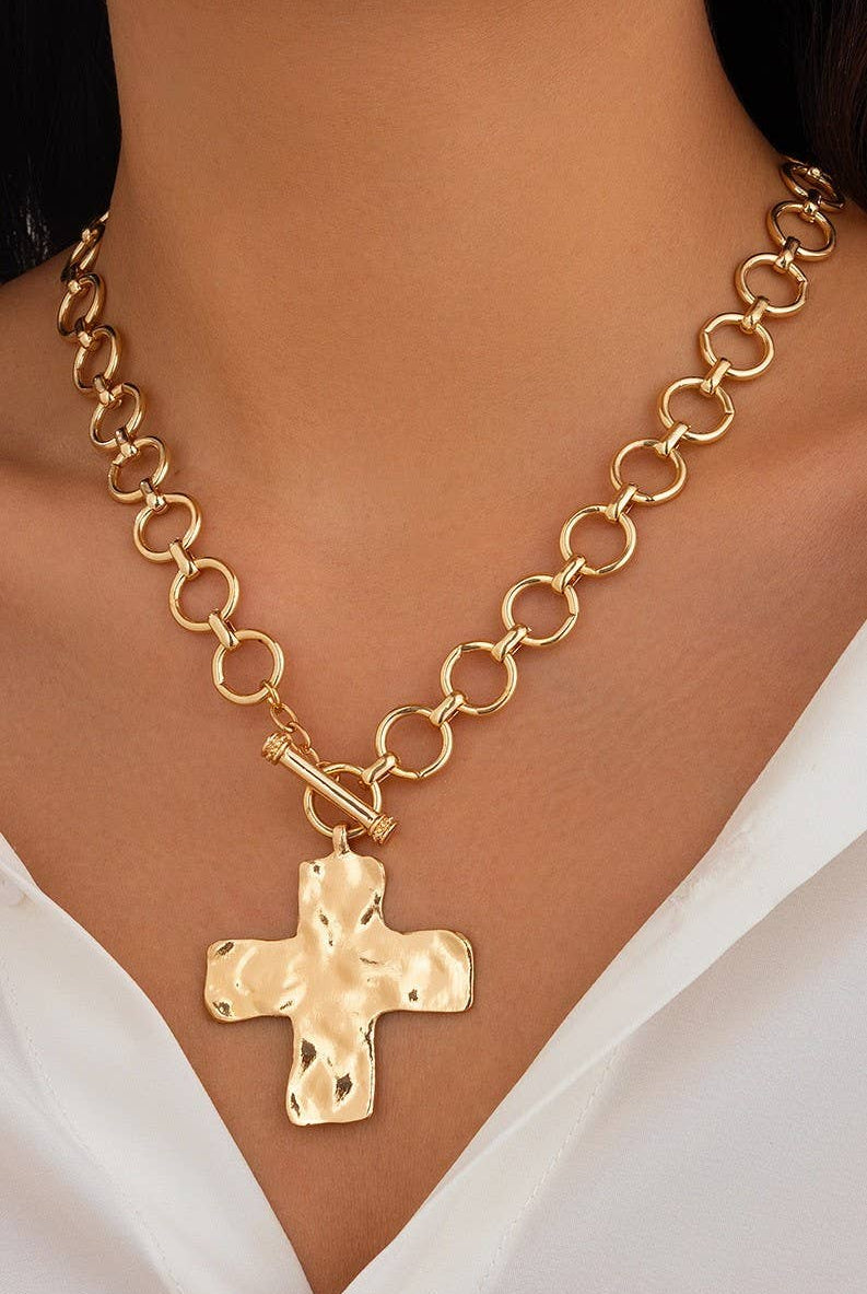 Gold Chunky Cross { product_type }}