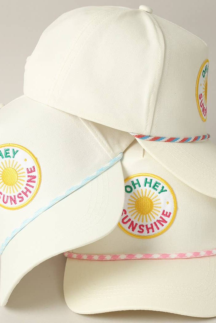 Oh Hey Sunshine Embroidery Patch Trucker Hat: MULTI / ONE SIZE { product_type }}