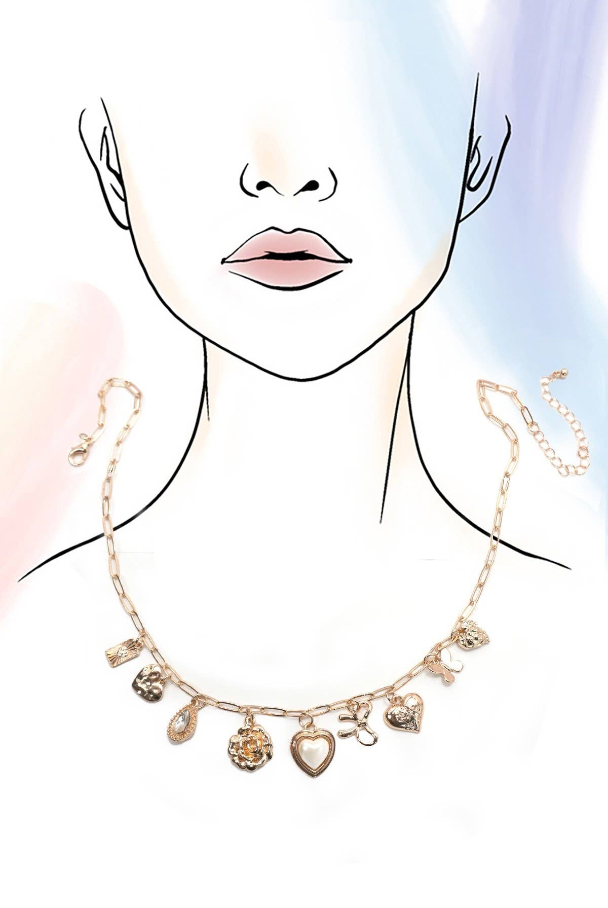 Gold Charm Necklace { product_type }}