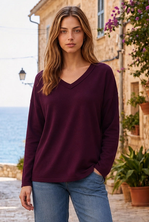 Soft Hacci V-Neck Sweater { product_type }}