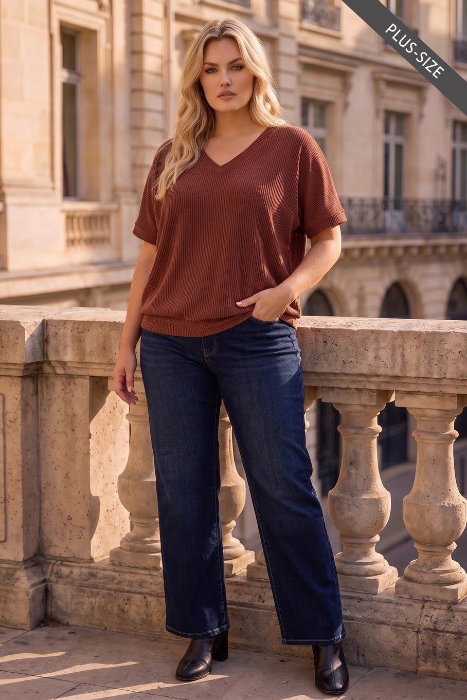 Oversized Rib Ruched Top-Shirts & Tops-Dear Scarlett-Three Birdies Boutique, Women's Fashion Boutique Located in Kearney, MO