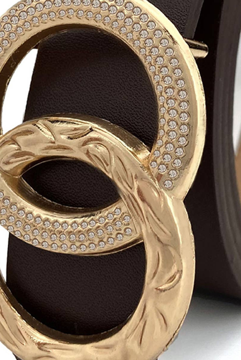 Camel Double Buttons Belt { product_type }}