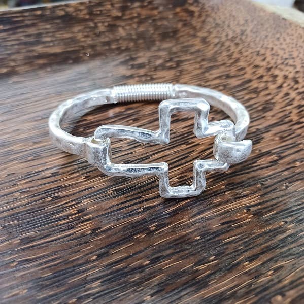 Cross Cuff Bracelet: Gold { product_type }}
