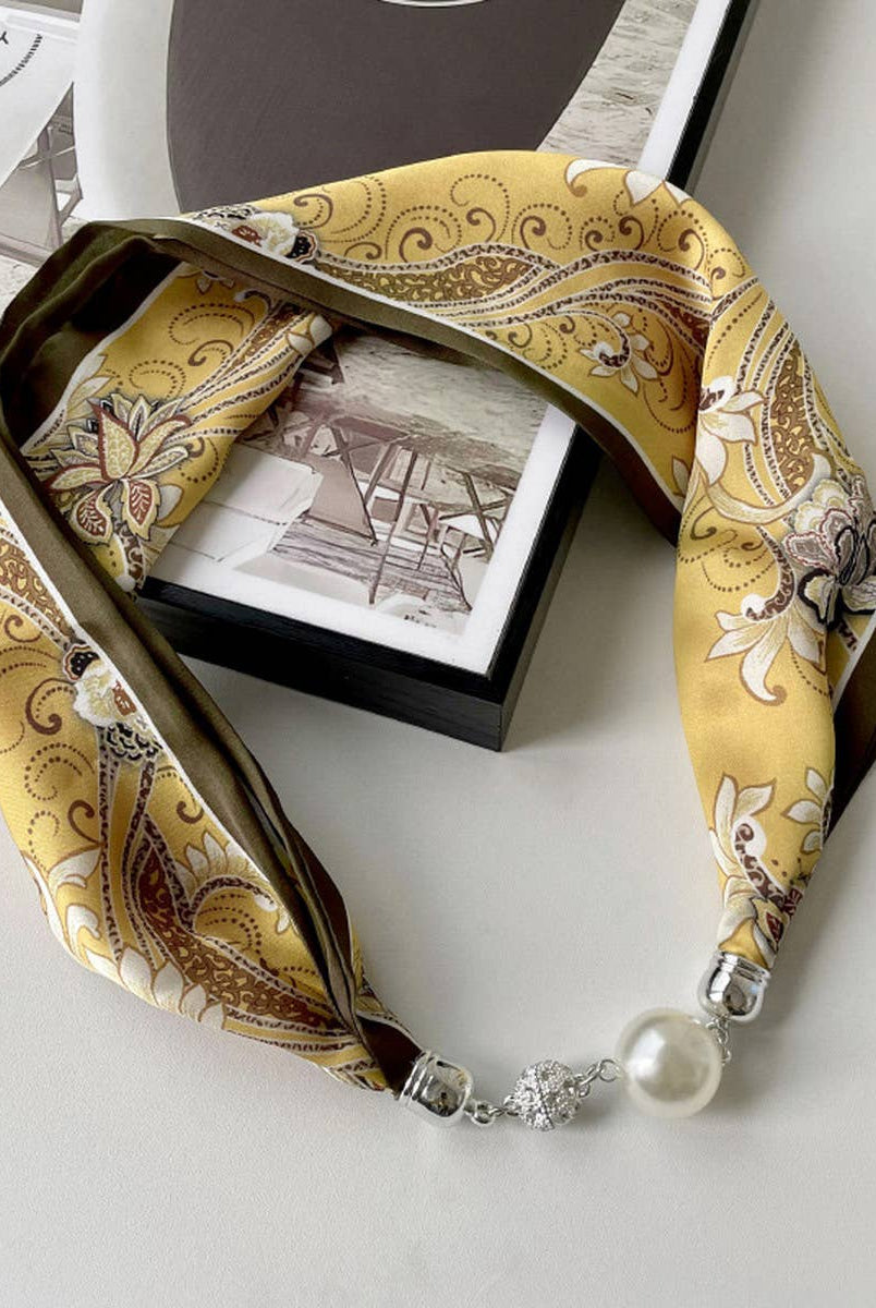 Magnetic Silk Scarf Necklace | Yellow { product_type }}