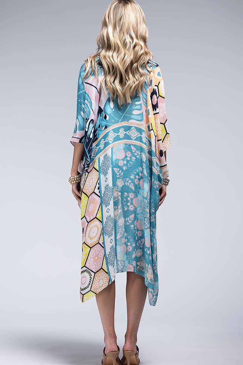 Tropical Pattern Kimono { product_type }}
