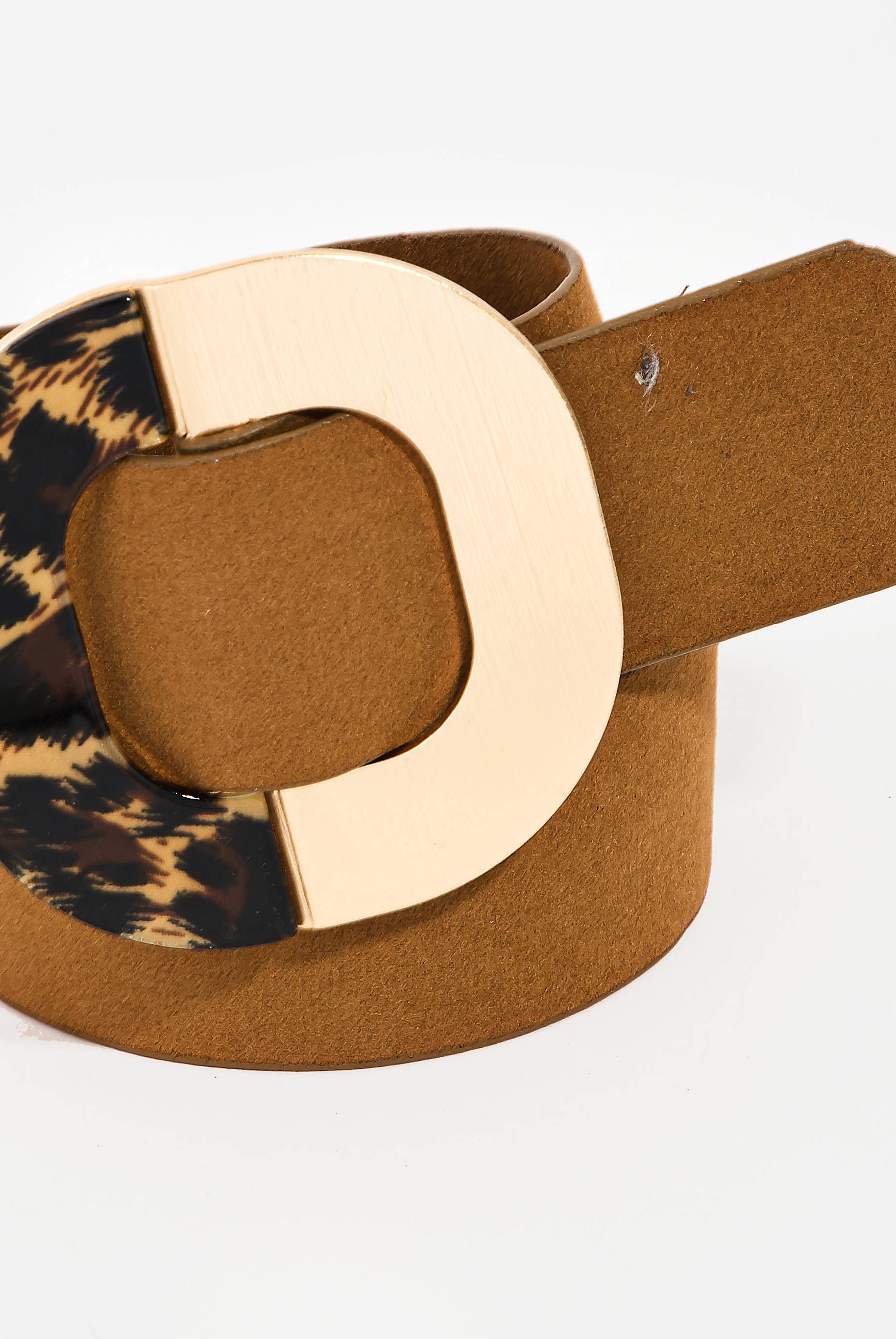 Brown Faux Leather Square Buckle Fashion Belt: BK { product_type }}