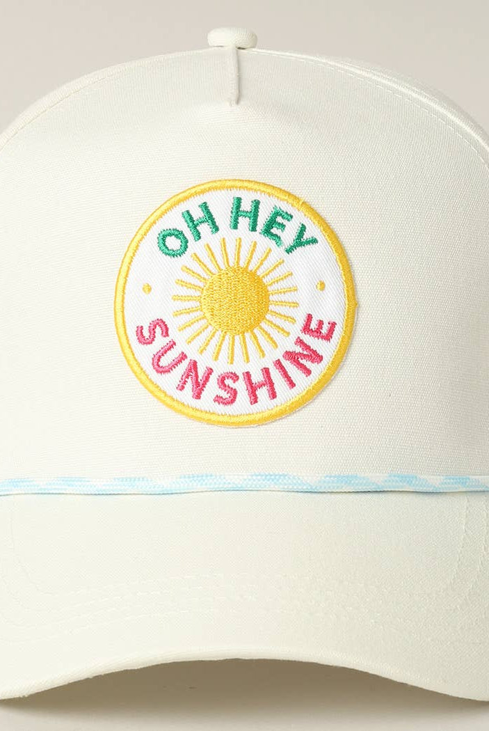 Oh Hey Sunshine Embroidery Patch Trucker Hat: MULTI / ONE SIZE { product_type }}
