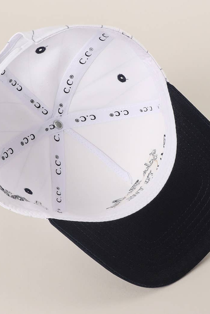 Take Me Out to the Ballgame Embroidered Pinstripe Trucker Hat - Navy/White { product_type }}