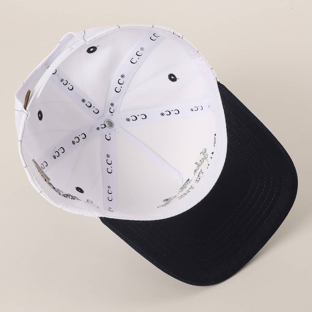Take Me Out to the Ballgame Embroidered Pinstripe Trucker Hat - Navy/White { product_type }}