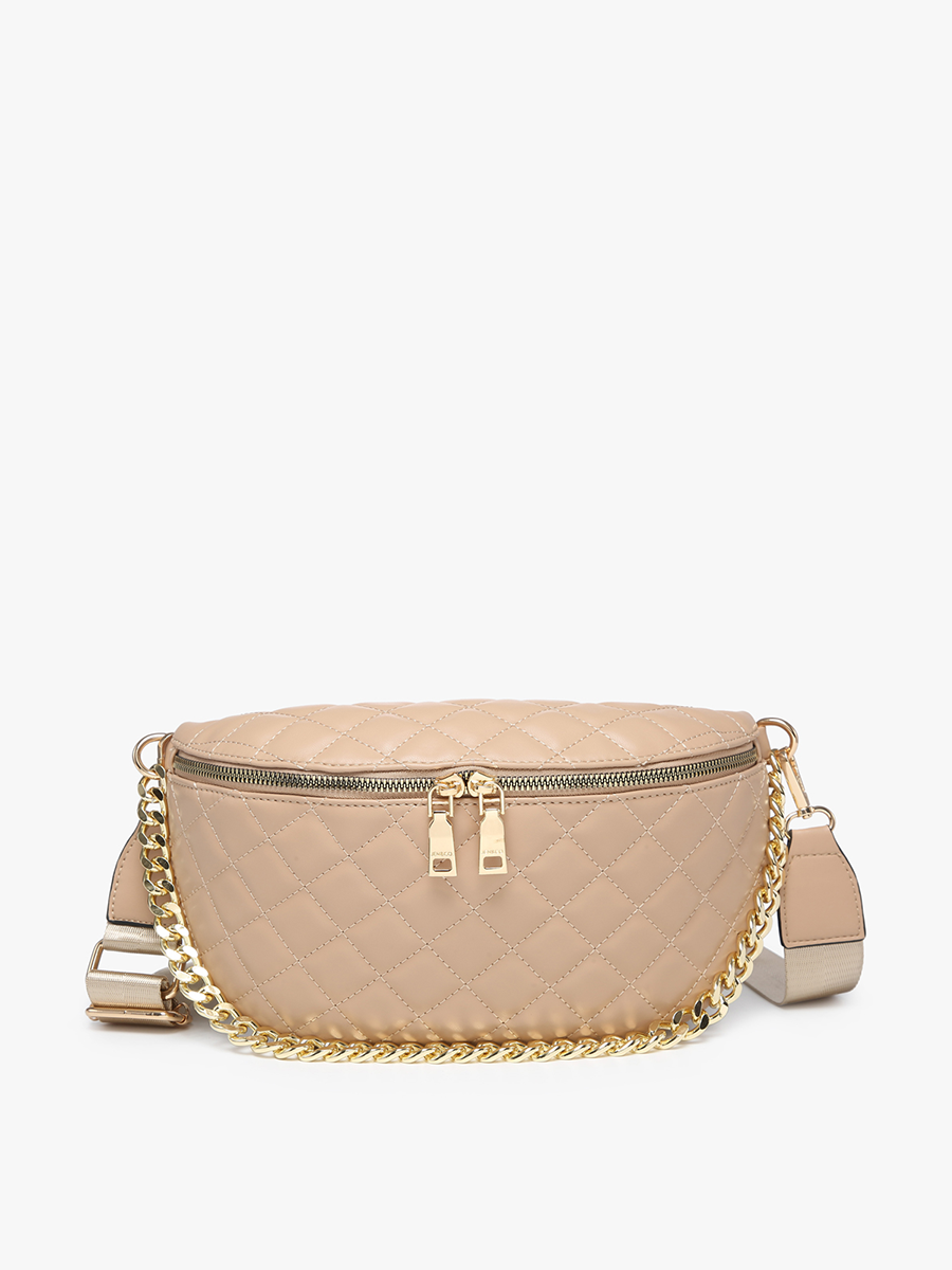 Sylvie Quilted Belt Bag: Bone { product_type }}